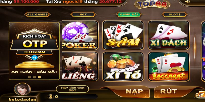 Game bài TOP88 hứa hẹn mang đến một không gian giải trí vô cùng sang trọng