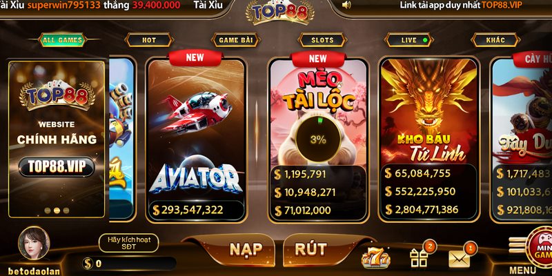 Tải app TOP88 là một bước quan trọng giúp người chơi dễ dàng chơi game